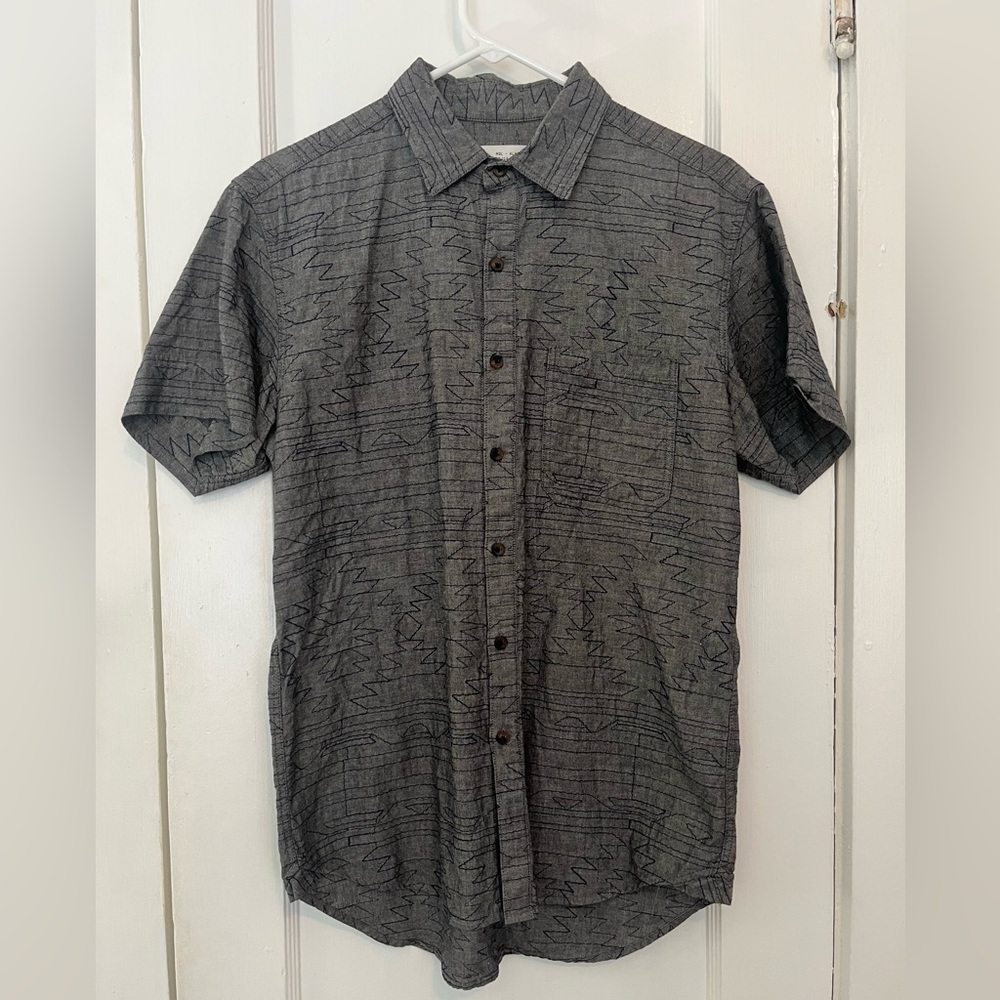 Billy Reid Short Sleeve Button Front  Medium Men